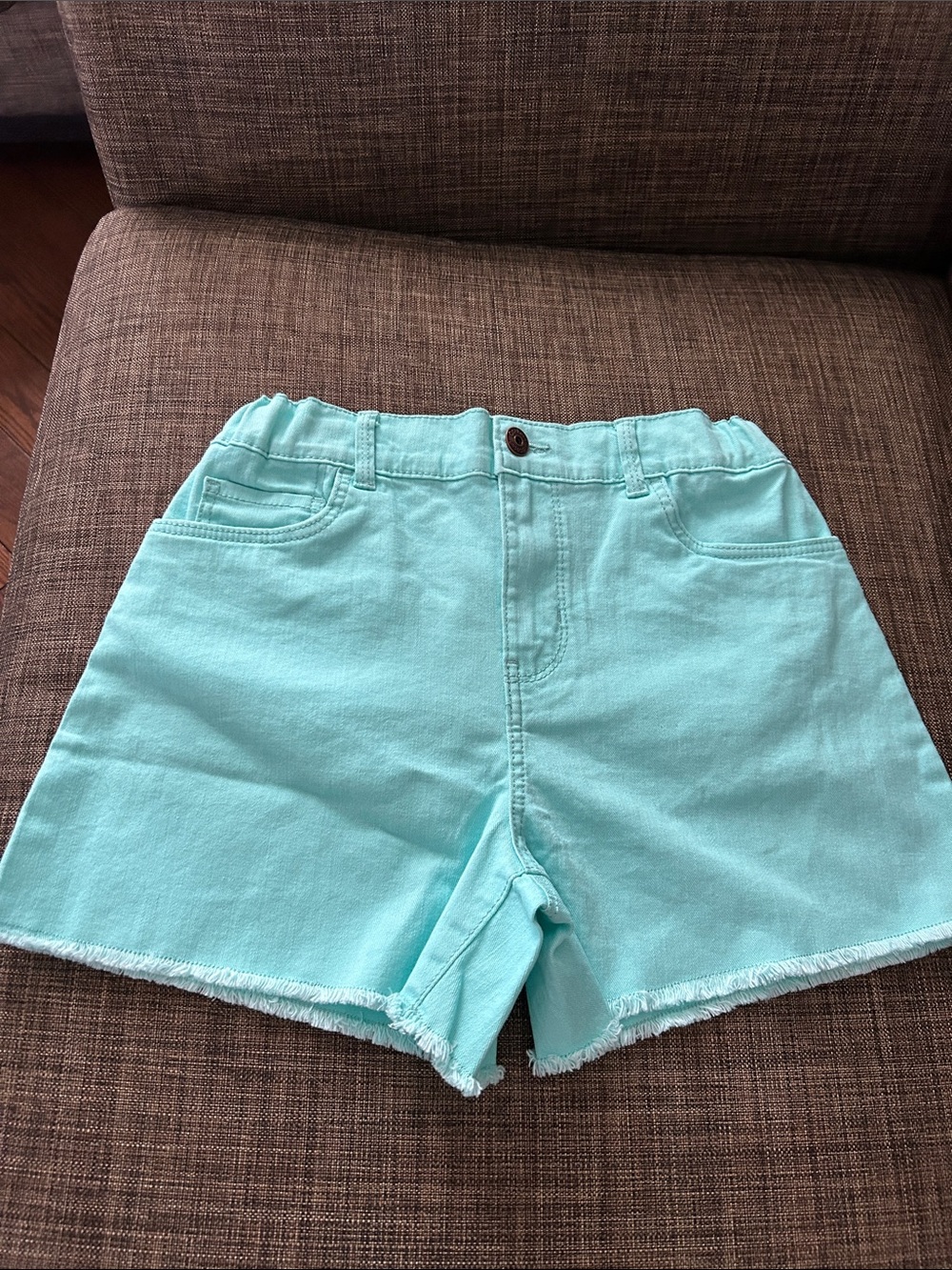 🔥 2/$25 - NWT Girl’s Mint Green Casual Frayed Hem Shorts